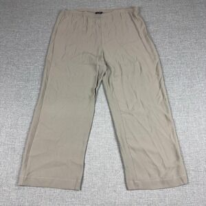 Eileen Fisher Cropped Wide-Leg Pants in Light Taupe